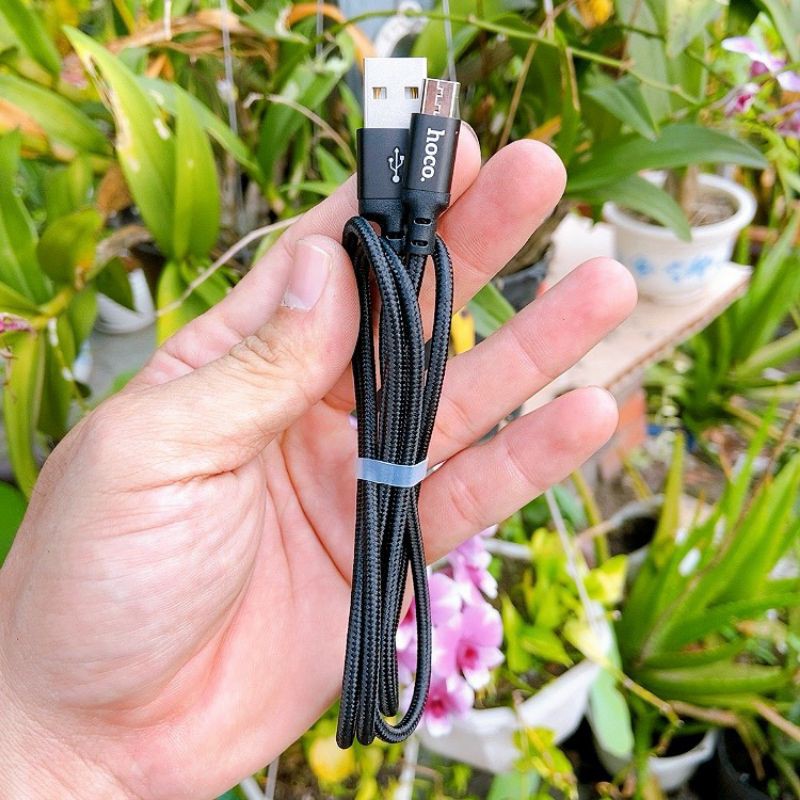 Cáp sạc Hoco dài 1m dây dù đầu Micro USB/Type-C/