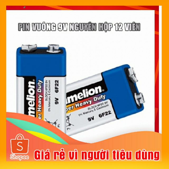 Pin 9V vuông Camelion hộp 12 viên