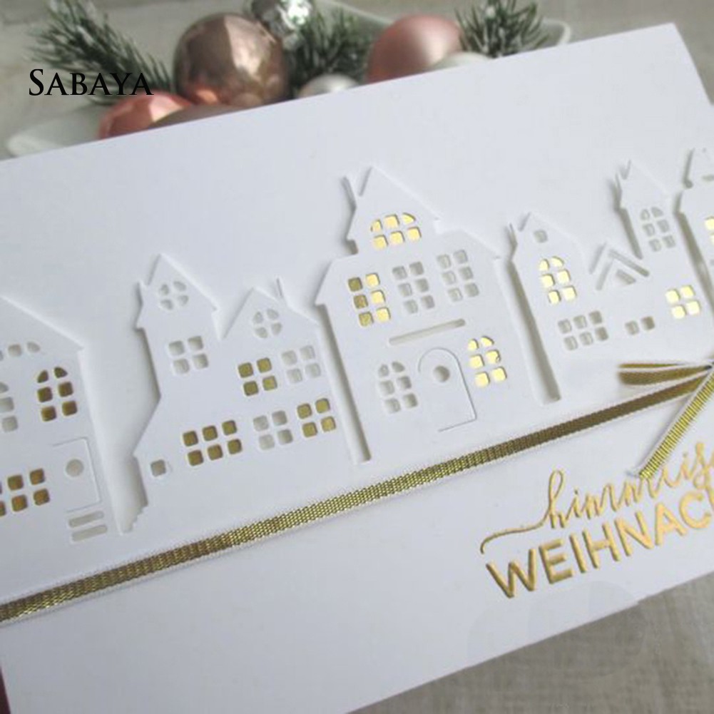 Khuôn Cắt Giấy Bằng Kim Loại Hình Ngôi Nhà Dùng Để Trang Trí Sổ Thủ Công