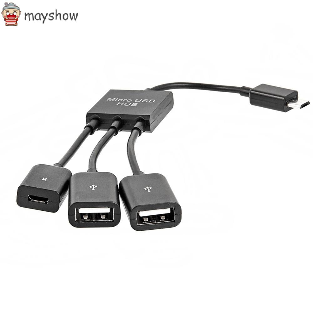 MAYSHOW Useful Cable Adapter Power Charging OTG Hub Connector Portable High Speed Micro USB Plug and Play Male To Female/3 In 1