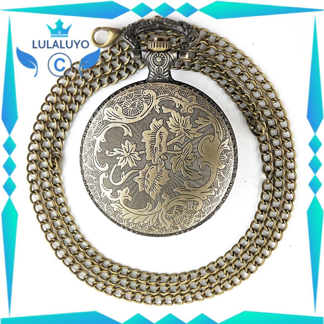 [Giá thấp] Unique Flower Carved Vintage Antique Round Dial Quartz Pocket Watch Best Gifts .lu