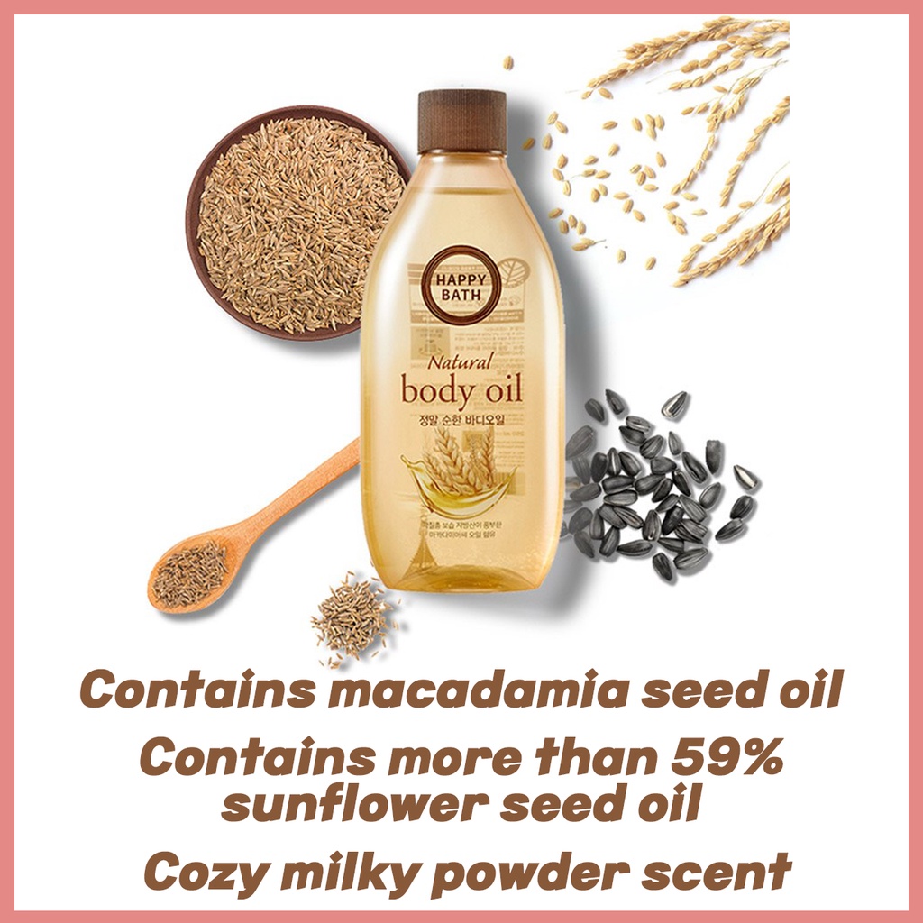 Dầu dưỡng thể 2 loại (250ml) Happy Bath Body Oil chăm sóc cơ thể mỹ phẩm Hàn Quốc tùy chọn | BigBuy360 - bigbuy360.vn