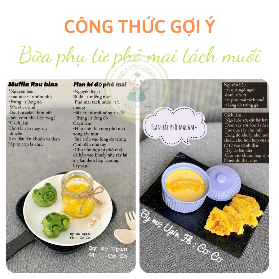 Phô mai hữu cơ tách muối cho bé
