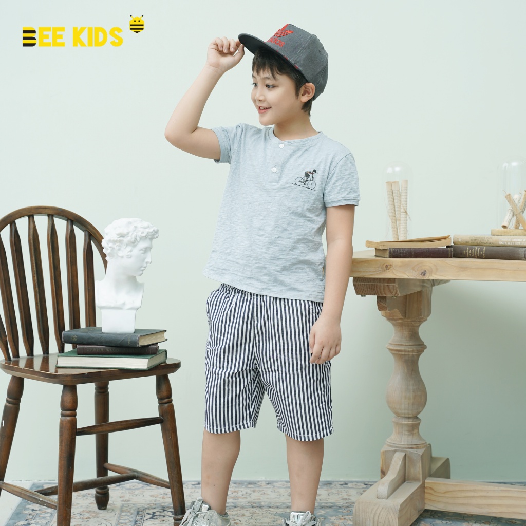 Quần Ngố Bé Trai Bee Kid Cạp Chun Túi Chéo 2 Bên Cho Bé Đi Chơi Đi Dạo Phố (7 - 12 Tuổi) 8QC01610CT