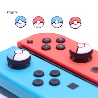 Set 2 nắp chụp hình Pokeball bằng cao su chống trượt dành cho nút điều khiển đa hướng tay cầm máy Nintendo Switch