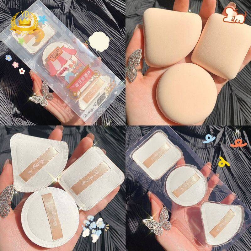 [Hàng mới về] Miếng mút trang điểm hình tròn/ hình tam giác/ hình vuông mềm mại màu sắc kẹo ngọt