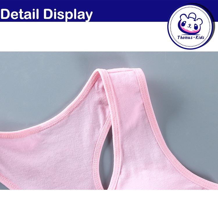 Áo Ngực Cotton Mềm Màu Trơn Có Đệm Ngực Dành Cho Bé Gái 8-16 Tuổi