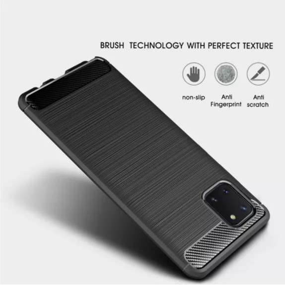 Ốp điện thoại silicon sợi carbon chống sốc thời trang cho Samsung Galaxy Note 10 Lite