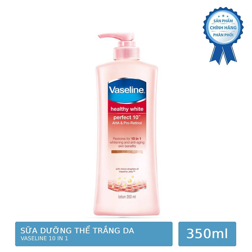 Sữa Dưỡng Thể Vaseline Trắng Da 10 Lợi Ích 350ml