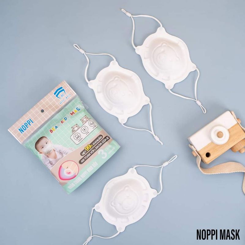 Khẩu trang gấu Noppi Set 3 cái cho bé