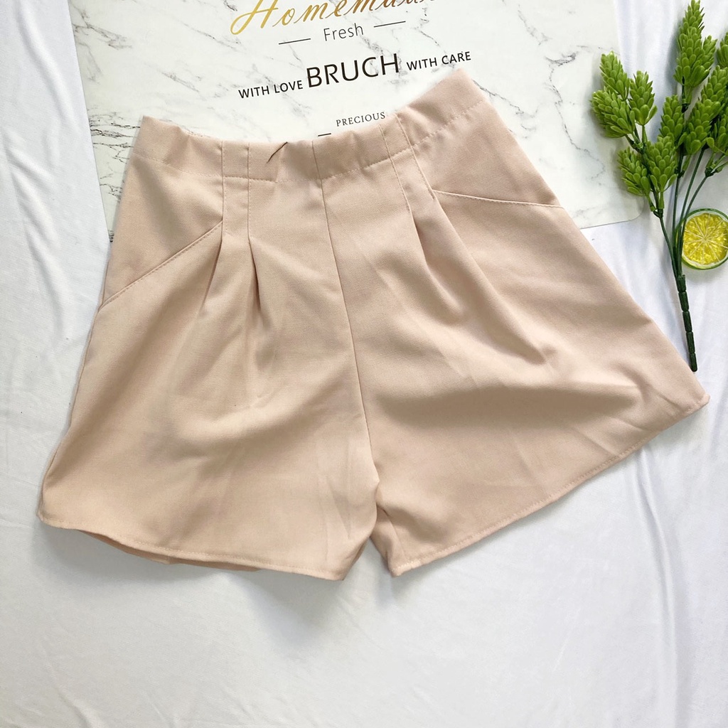 Quần đùi nữ từ 45-52kg - quần short nữ vải kaki mềm mát Lưng Cao - QU63