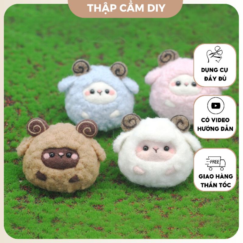 Len Chọc Handmade, Bộ Kit Len Chọc Cừu Cục Cưng