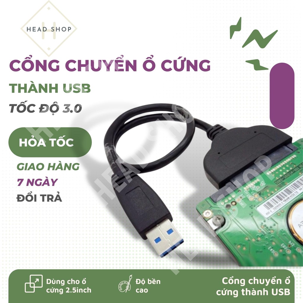 Cáp chuyển Sata to USB 3.0 cho HDD SDD 2.5 inch ( Gía sập sàn ) HEAD SHOP