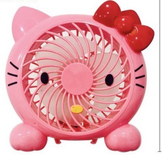 Quạt Mini Quạt Để Bàn Sạc Điện Kitty Để Bàn Cầm Tay Màu Hồng Dễ Thương