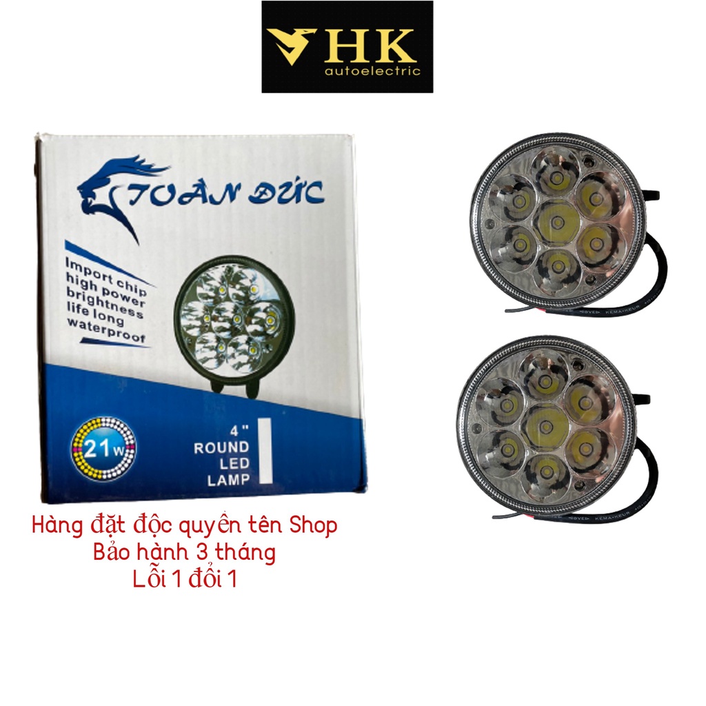 Đèn 7 bóng tròn đèn trợ sáng xe oto tải một đôi
