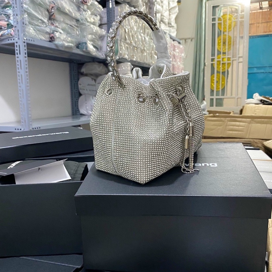 Túi xách tay + đeo chéo nữ wang đính đá 16*14*11 cm hàng auth tuồn full box đủ màu