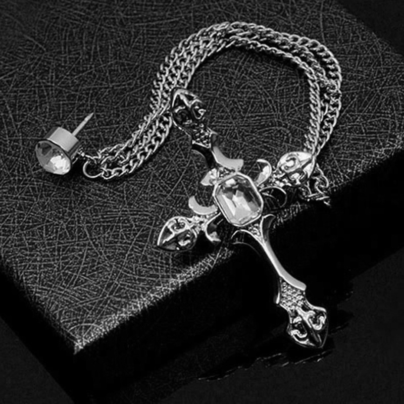 Ghim cài áo hình thánh giá đính đá thời trang cho nam