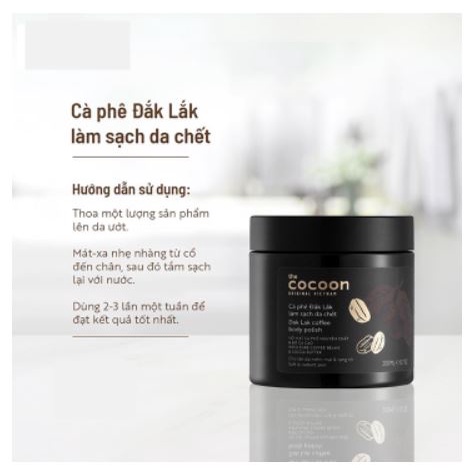 Tẩy Tế Bào Chết Body COCOON Cà Phê Đắk Lắk 200ml