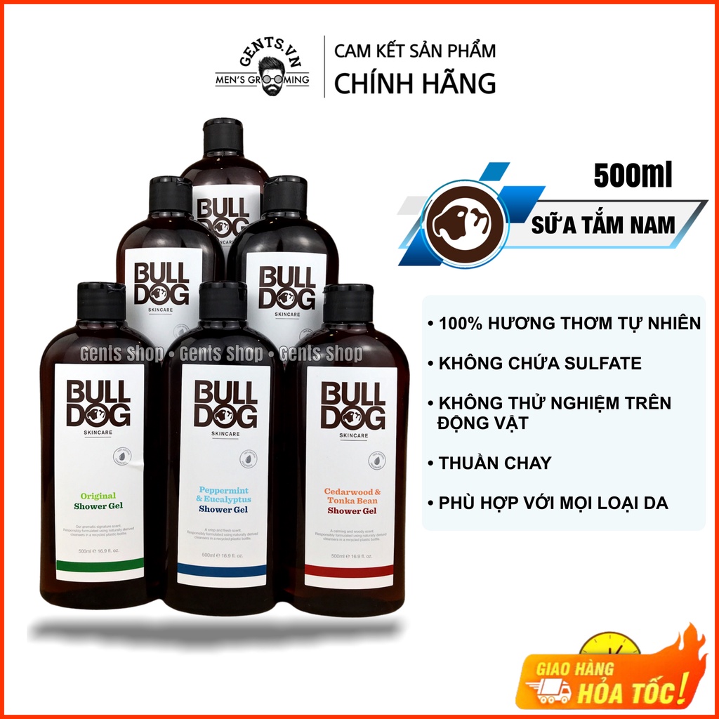 Sữa tắm thiên nhiên dành cho nam Bulldog Skincare Shower Gel 500ml (Nhiều mùi)