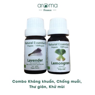 Combo tinh dầu xông aroma oải hương khô , sả chanh 10ml