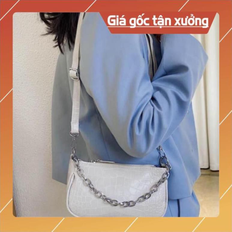 👛ẢNH SHOP CHỤP👛 TÚI ĐEO CHÉO NỮ XÍCH TRẮNG BH 464