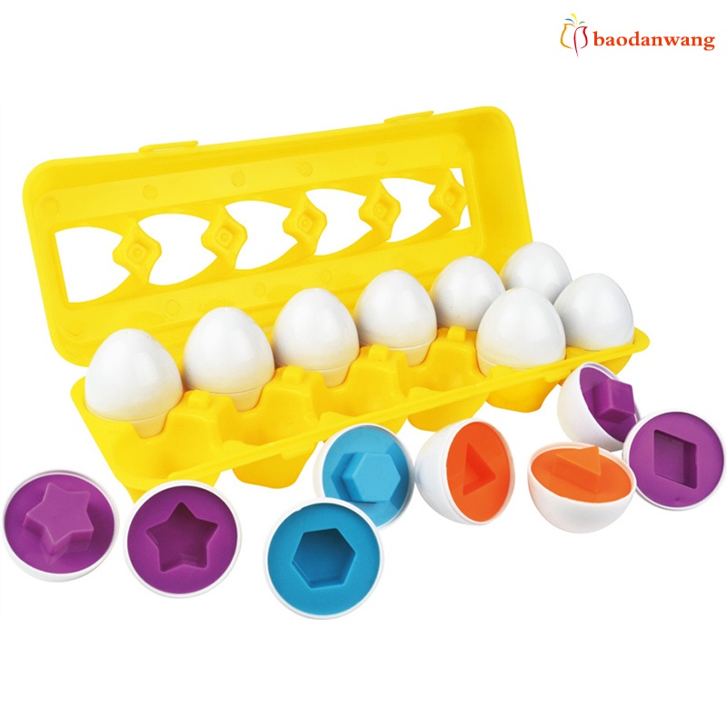 Set 12 đồ chơi hình quả trứng nhiều màu sắc thú vị cho bé