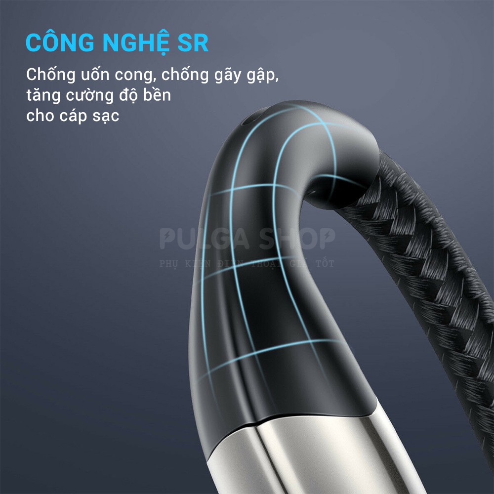 Dây Sạc IP Baseus - Cáp Sạc Nhanh 2.4A Bọc Dù Cho IP 5 Đến 12 Pro Max - Dài 1m / 2m