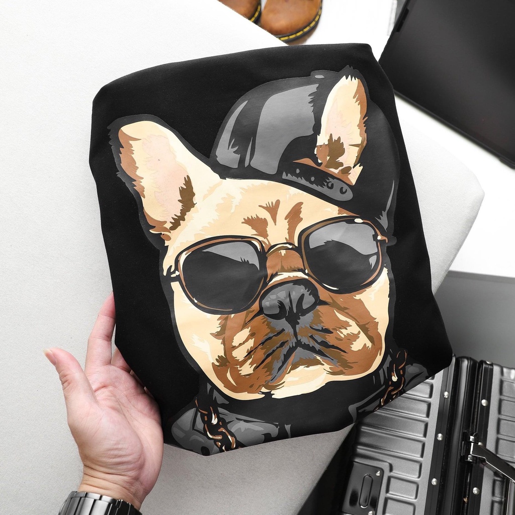 Áo thun tay lỡ nam nữ in hình Rapper Dog , Vải Cotton Form Oversize - SELECTED.STORE