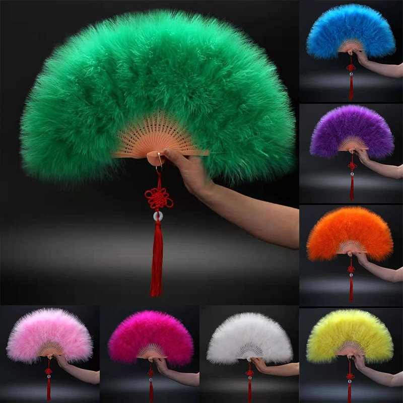 Quạt Lông Vũ Cầm Tay Có Thể Gập Lại Cho Nữ