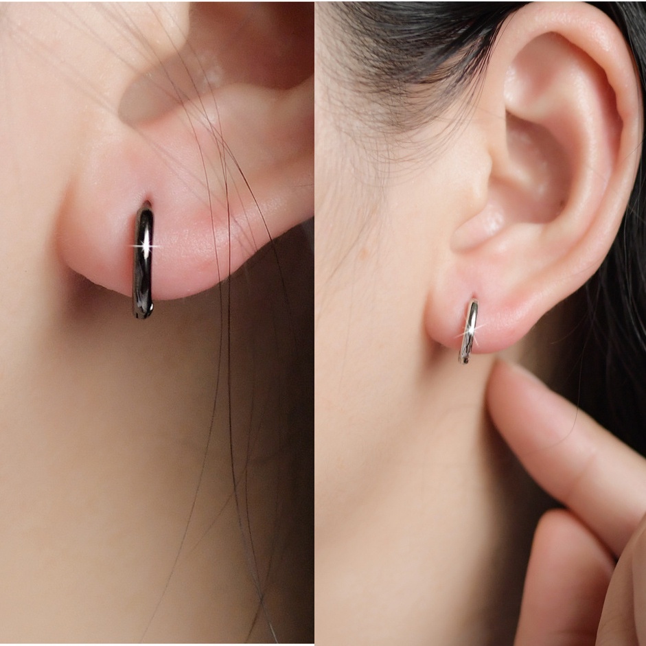 Bông tai titan thép y tế tròn basic không dị ứng ( 1 CHIẾC )