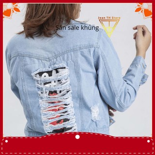 Áo khoác jean PUM cắt rách thời thượng, áo khoác bò cá tính, năng động AKG9 light_shop10