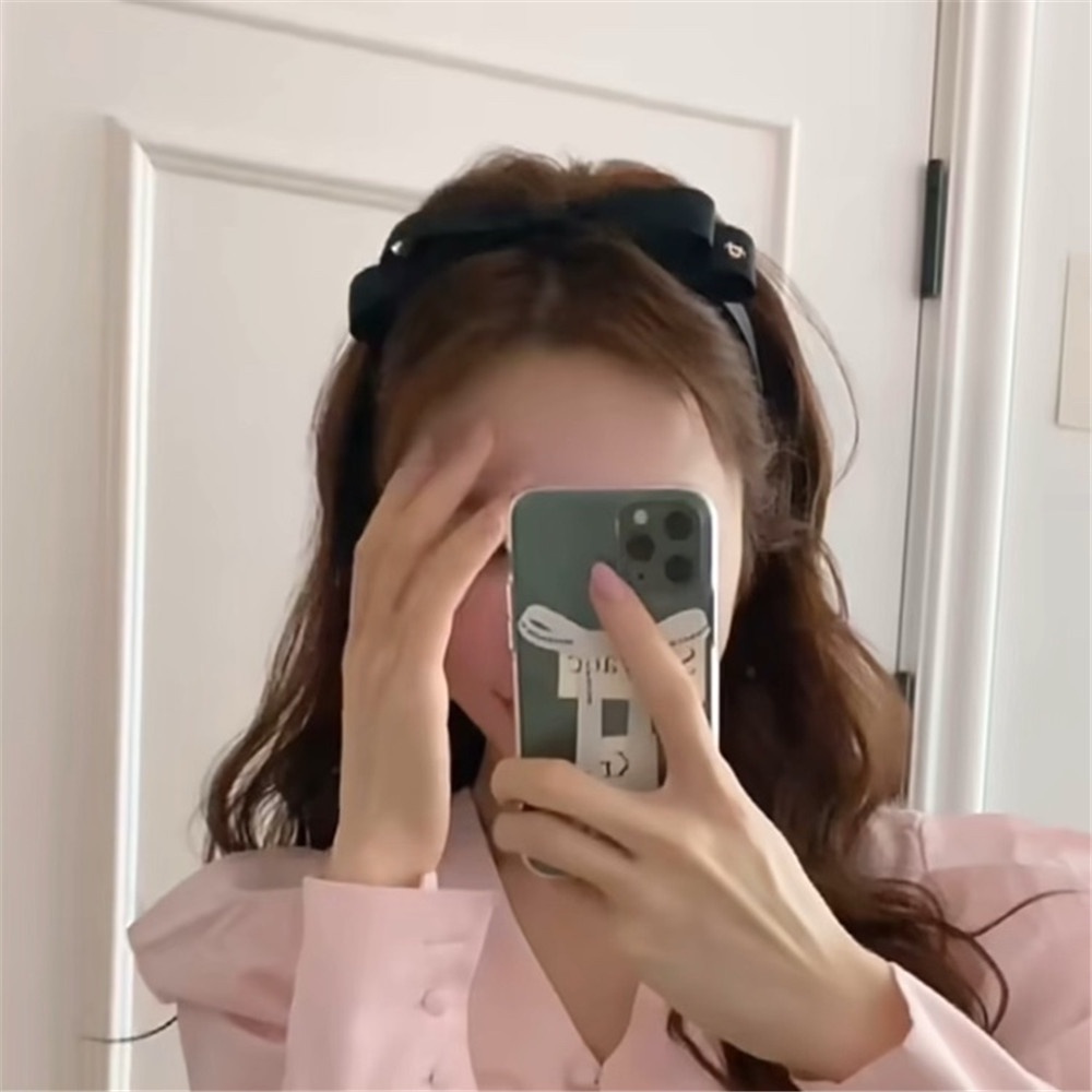 Băng Đô Nơ Cài Tóc Màu Trắng Đen