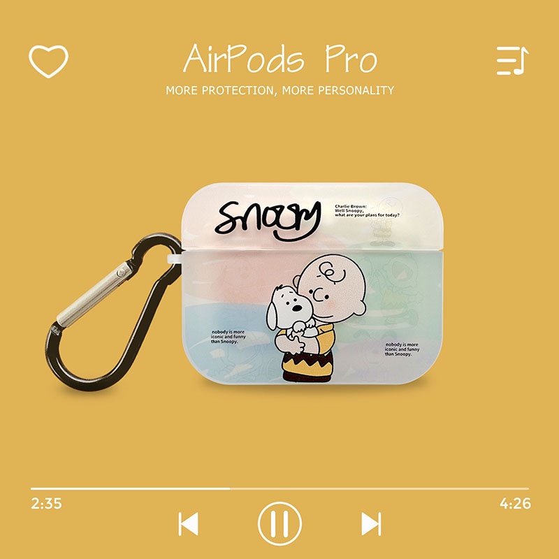 Vỏ Bảo Vệ Hộp Sạc Tai Nghe Airpods1 2 3 Pro Bluetooth Không Dây Chất Lượng Cao Bằng Silicon TPU Nhám Hình Snoopy Dễ Thương