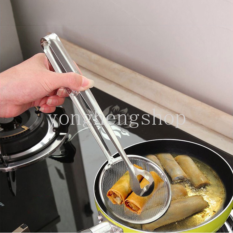 Dụng Cụ Gắp Đồ Chiên Có Lưới Lọc Dầu Bằng Thép Không Gỉ