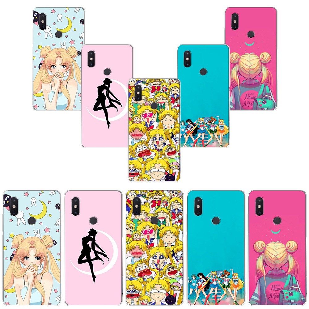 SAILOR MOON Ốp Lưng Silicone Mềm Trong Suốt Hình Thủy Thủ Mặt Trăng Cho Xiaomi Redmi Note 9 / 8 / 7 / 6 / 5 Pro / Note9 / Note8 / Note7 / Note6 / Note5