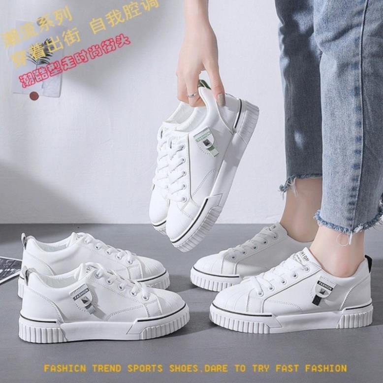 Giày Thể Thao Nữ  ❤️FREESHIP ❤️Giày Nữ Nâng Đế 3 Phân FASHION Màu Trắng Đế Bánh Mì Chất Da Đẹp GCN06