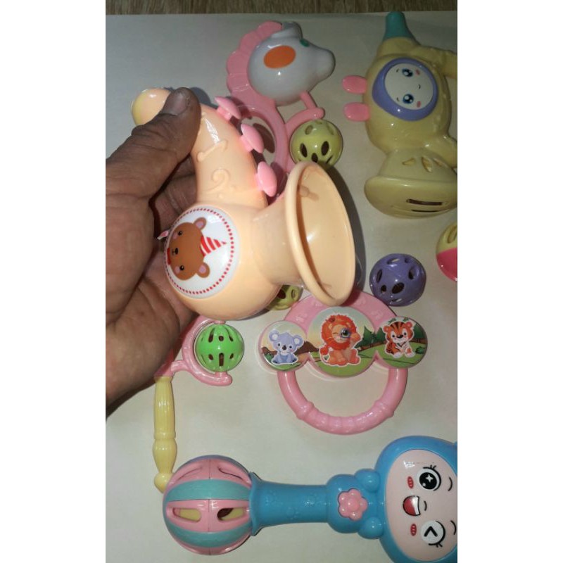 Sét 7 cái lục lạc_ lắc nhạc khác nhau bằng nhựa cho bé