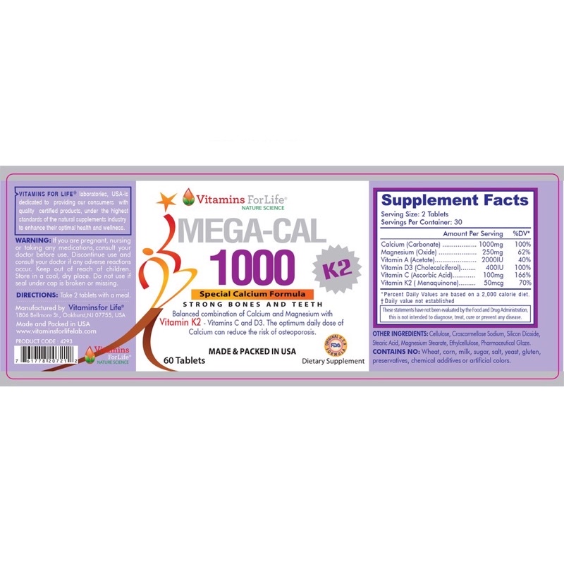 Mega Cal 1000 - Viên uống bổ sung Calci