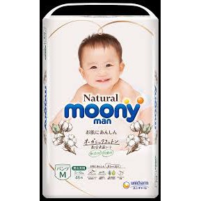 Bỉm Moony [FREESHIP] Bỉm Moony Natural Nội Địa - Bỉm Moony Dán/Quần Đủ Size NB63/S58/M48/L36/XL32