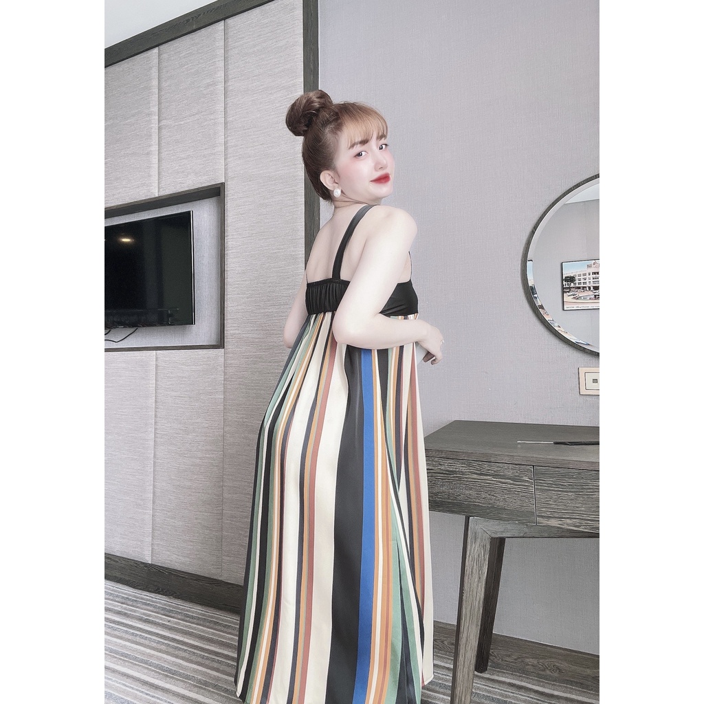 Váy Ngủ Sexy Nữ, Váy Ngủ Latin Phối Lưới Nơ Lưng Dưới 57Kg