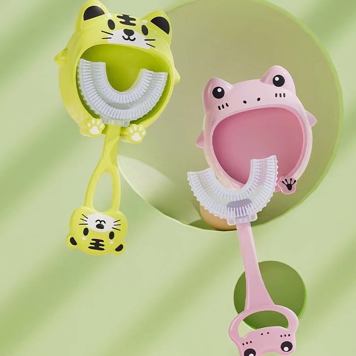 Bàn Chải Đánh Răng Hình Chữ U Xoay 360 Độ Cho Bé Từ 2-12 Tuổi
