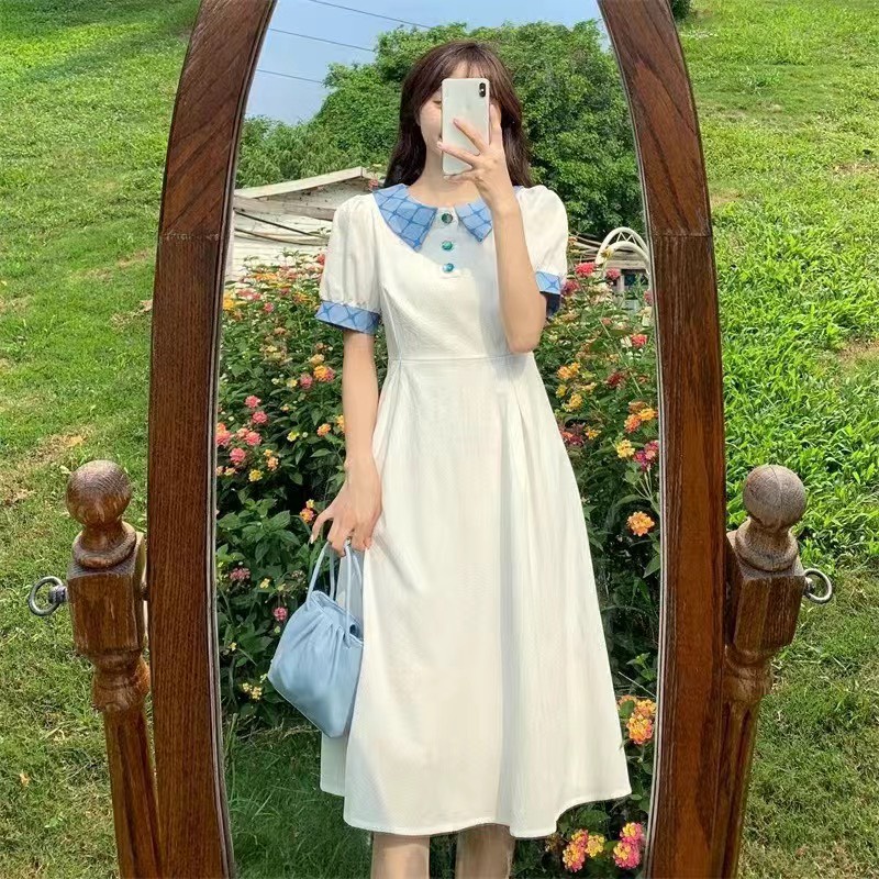 Đầm polo trơn nữ chất đẹp - Váy Polo cổ bẻ ôm body tay ngắn chất cotton nữ tính-7shine