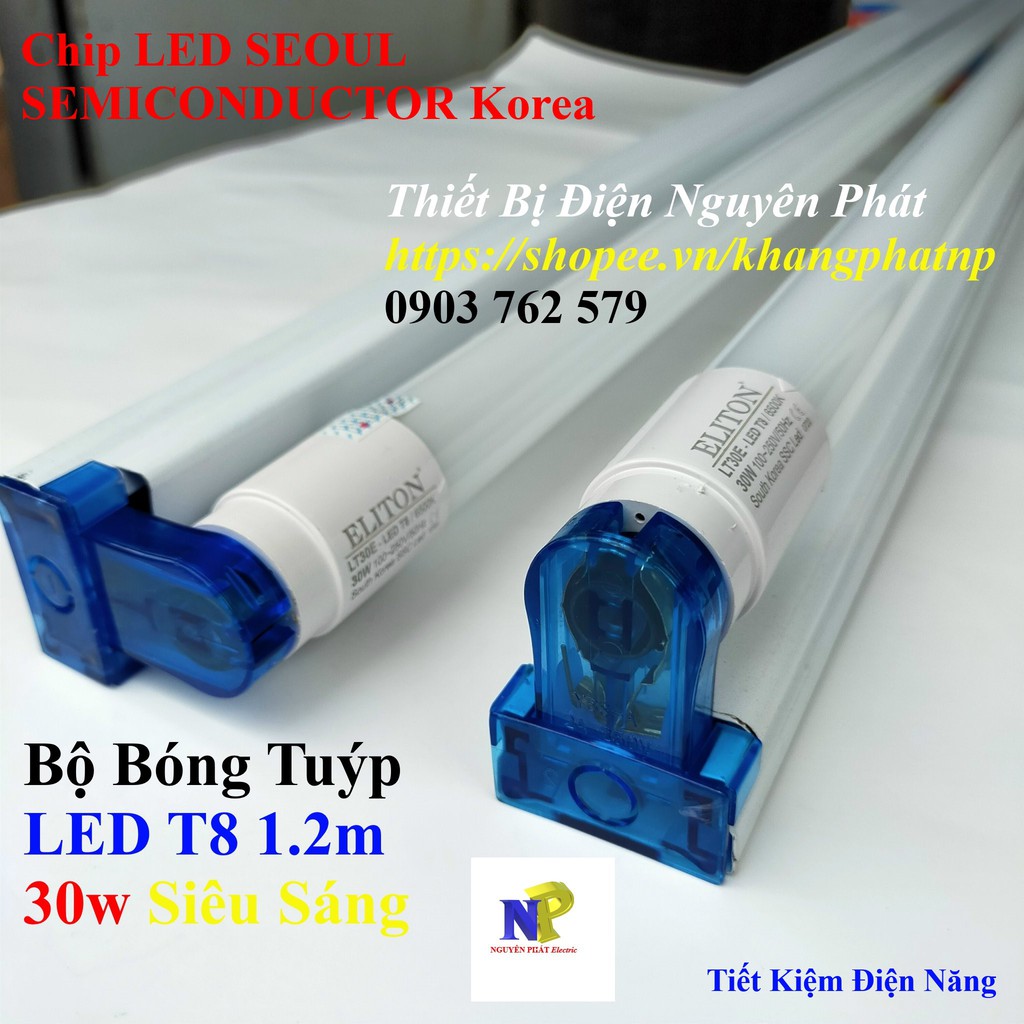 Bộ Bóng Tuýp LED T8 1.2m 30w Siêu Sáng - Hàng Chất Lượng Cao