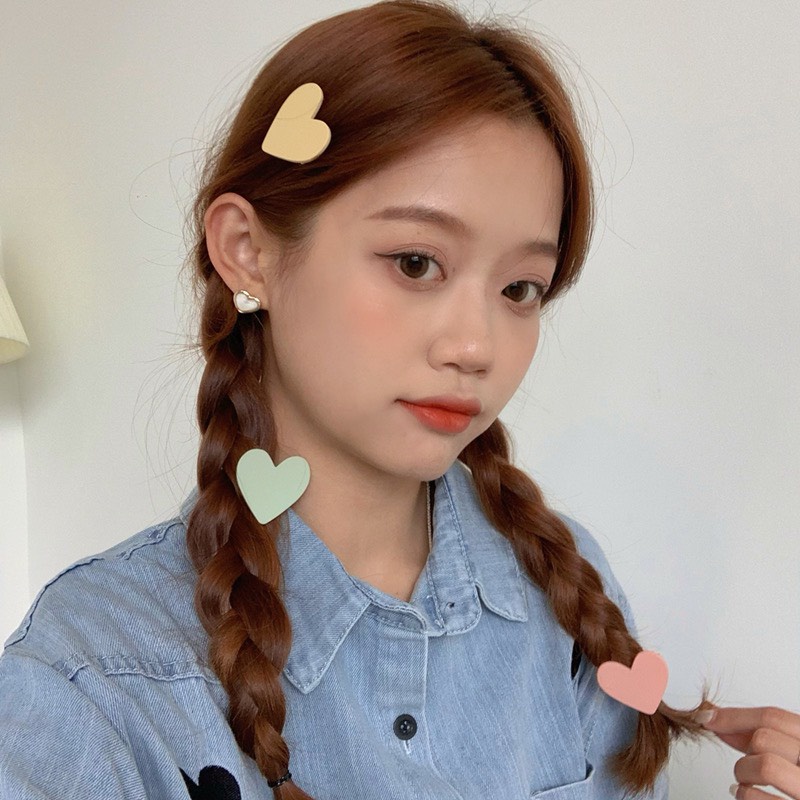 Kẹp tóc trái tim dễ thương ngọt ngào phong cách Hàn Quốc Sumi