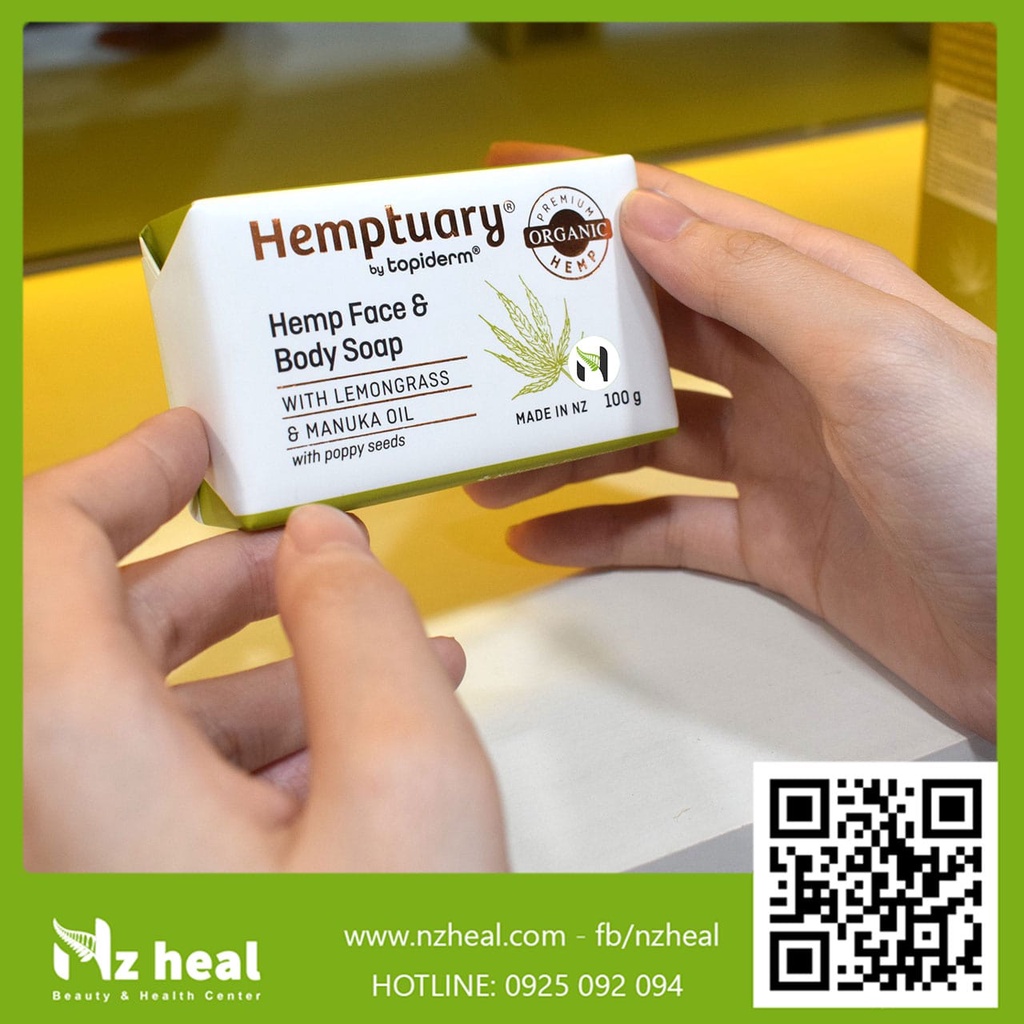 [Hỏa tốc] Xà Phòng Rửa Mặt &amp; Cơ Thể Từ Hạt Gai Dầu H.emptuary Face and Body Soap 100g