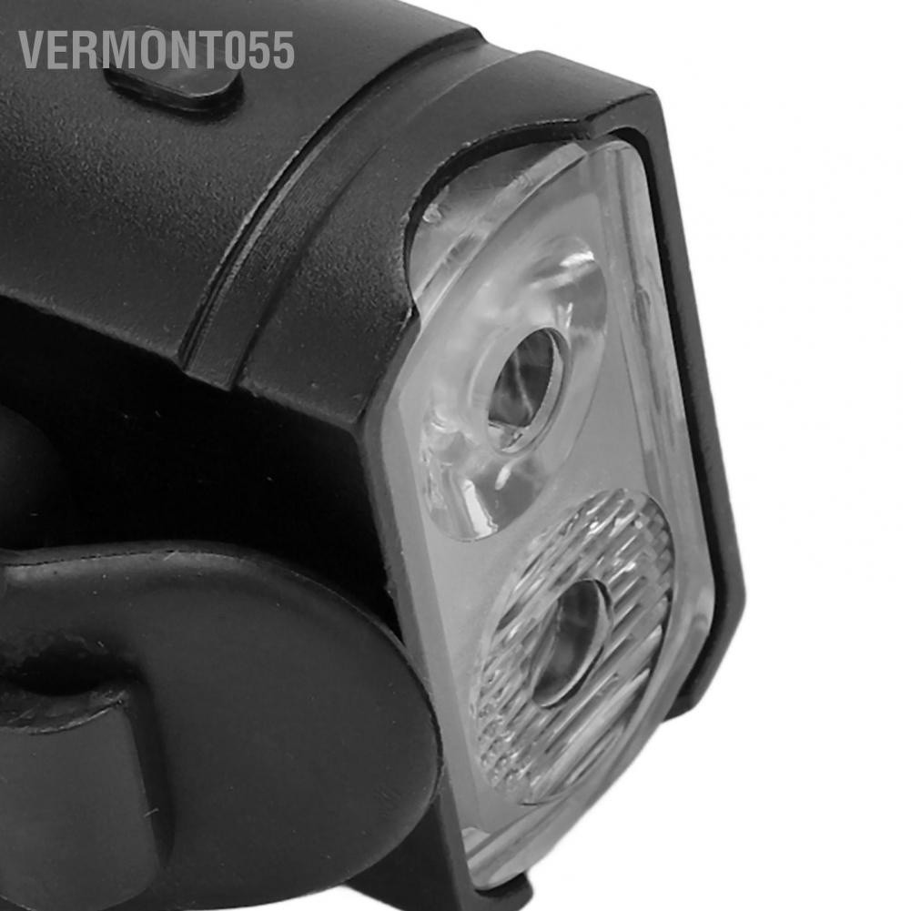 Hàng Hot Bộ đèn xe đạp có thể sạc lại USB Bộ đèn pha phía trước siêu sáng và đèn hậu phía sau Sạc bằng vỏ nhôm Hàng giao ngayVermont055