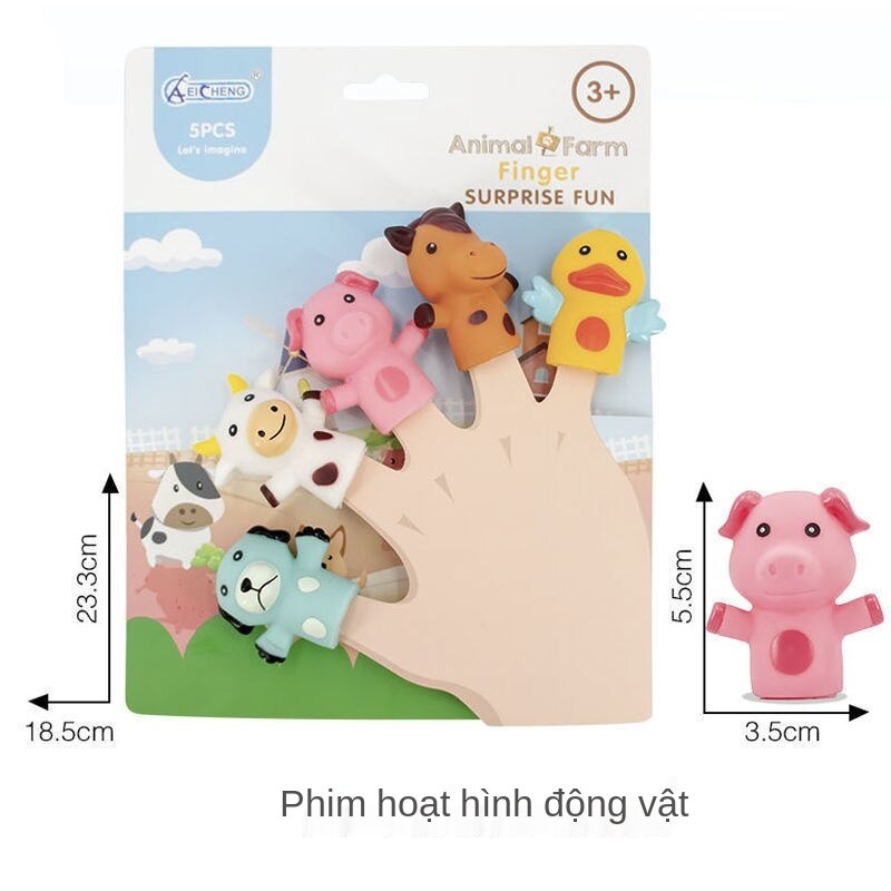 Bộ 5 con rối ngón tay đồ chơi hình khủng long cho trẻ em