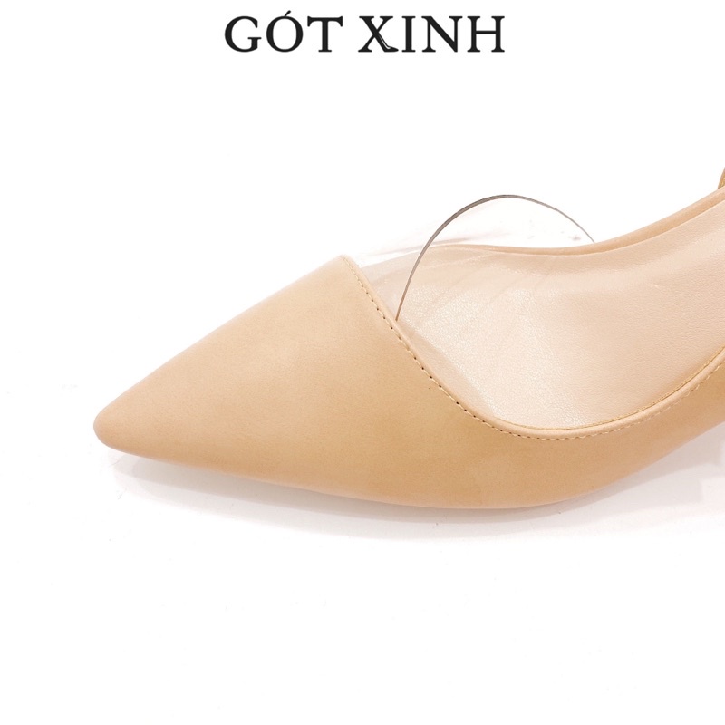 Giày cao gót nữ GÓT XINH G7 da mềm cao 7cm gót nhọn