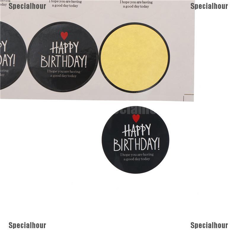 Set 80 Miếng Dán Chữ Happy Birthday Màu Trắng Đen