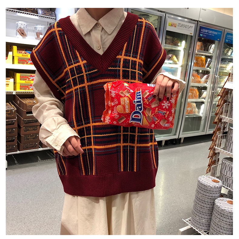 Áo Khoác Len Không Tay Cổ Chữ V Form Rộng Thời Trang Mùa Đông 5902 Phong Cách Nhật Bản | BigBuy360 - bigbuy360.vn